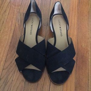 Black leather sandals